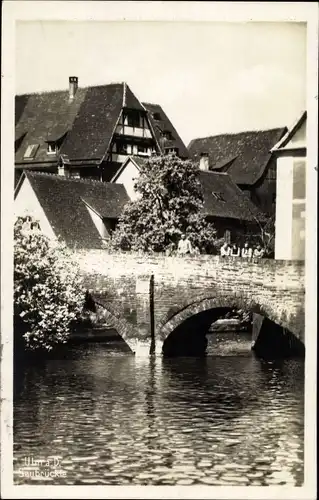 Ak Ulm an der Donau, Saubrücke, Fischerviertel