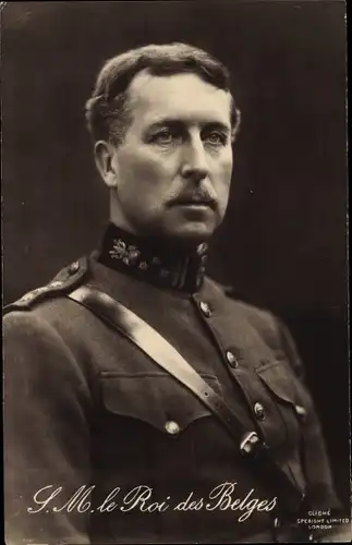 Ak Albert I, König von Belgien, Portrait