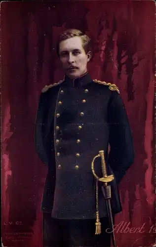 Ak Albert I, König von Belgien, Portrait