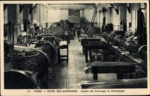 Ak Paris, Hotel des Monnaies, Atelier de laminage et decoupage