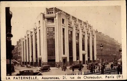 Ak Paris Opéra, La Paternelle, Assurances, 21 rue de Chateaudun