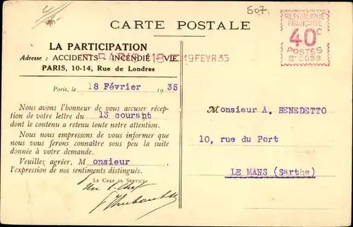 Ak Paris IX Opéra, Siege Social de la Participation, 10-14, Rue de Londres