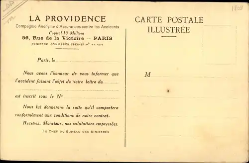 Ak Paris IX., Siège Social de la Providence, Rue de la Victoire 56