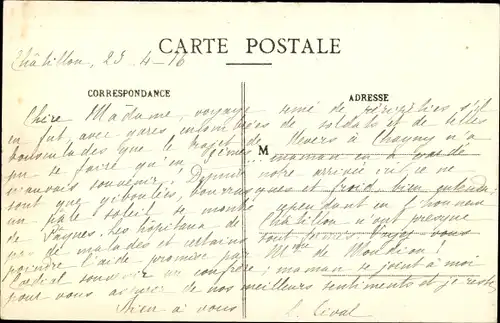 Ak Châtillon sur Seine Côte d’Or, Chateau du Marechal Marmont, Brule en 1870