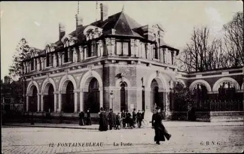 Ak Fontainebleau Seine et Marne, La Poste