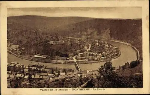 Ak Monthermé Ardennes, Vallee de la Meuse, La Boucle