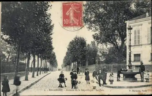 Ak Malakoff Hauts de Seine, Avenue de la Republique, Le Parc