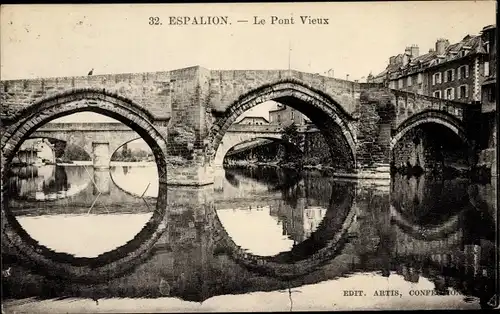 Ak Espalion Aveyron, Le Pont Vieux