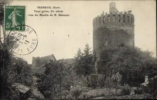 Ak Verneuil Eure, Tour grise, XI siecle