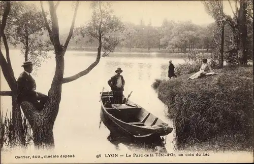 Ak Lyon Rhône, Le Parc de la Tete d'Or, un coin du Lac