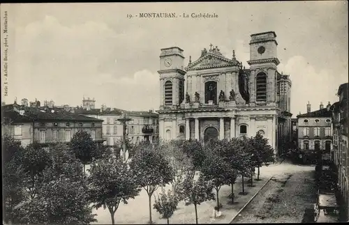 Ak Montauban Tarn et Garonne, La Cathedrale