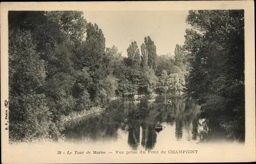 Ak Champigny Marne, Vue prise du Pont