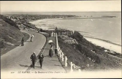 Ak Le Havre Seine Maritime, Le Boulevard Felix Faure