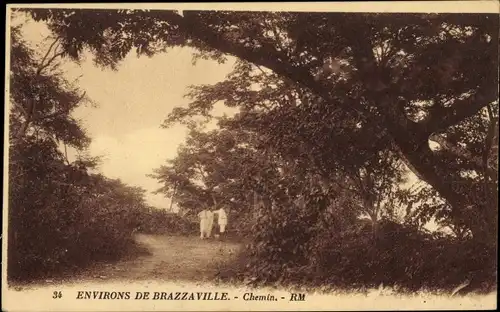 Ak Brazzaville Französisch Kongo, Chemin aux Environs