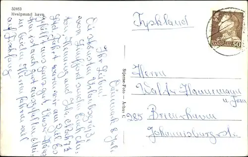 Ak Hvalpsund Dänemark, Havn, Hafenpartie