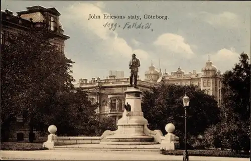 Ak Göteborg Schweden, John Ericsons staty