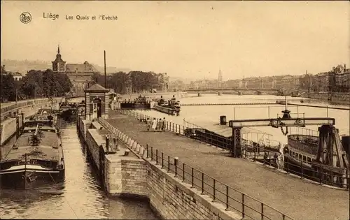 Ak Liège Lüttich Wallonien, Les Quais, L'Eveche