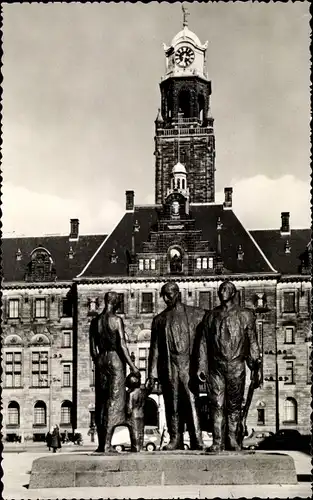 Ak Rotterdam Südholland Niederlande, Verzetsmonument, Stadhuis