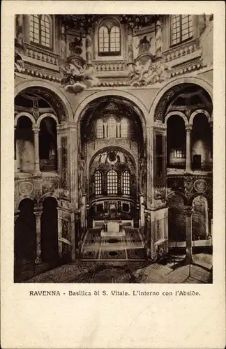 Ak Ravenna Emilia Romagna, Basilica di S. Vitale, L'interno con l'Abside