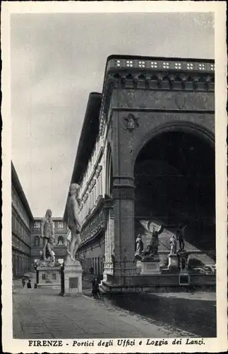 Ak Firenze Florenz Toscana, Portici degli Uffizi e Loggia dei Lanzi