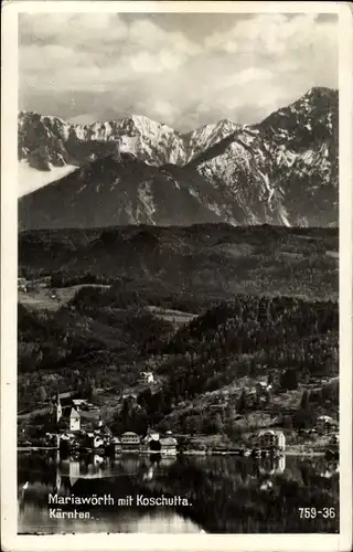 Ak Maria Wörth am Wörthersee Kärnten, Panorama mit Koschutta