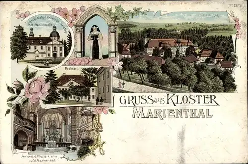 Litho Ostritz in der Oberlausitz, Kloster Sankt Marienthal, Grabstätte Henriette Sonntag, Probstei