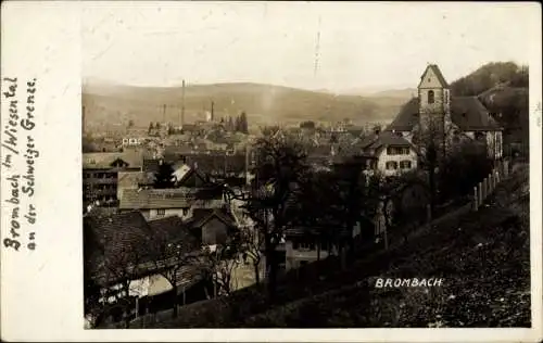 Ak Brombach Lörrach in Baden, Ortsansicht, Schweizer Grenze