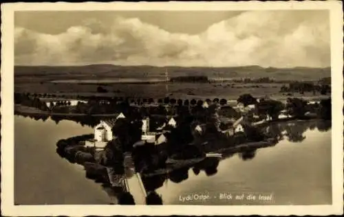 Ak Ełk Lyck Masuren Ostpreußen, Blick auf die Insel