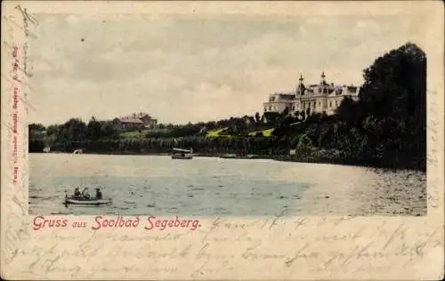 Ak Bad Segeberg in Schleswig Holstein, Blick vom Wasser zum Ort