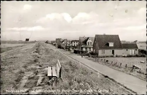 Ak Nordseebad Sankt Peter Ording, Deich, Wohnhäuser
