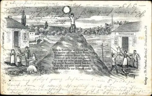 Ak Rekrut auf dem Berg, Soldatenleben