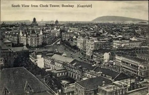 Ak Mumbai Bombay Indien, South view from Clock Tower