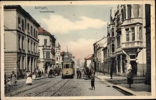 Ak Solingen, Kaiserstraße, Straßenbahn