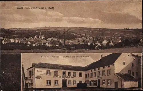 Ak Oberkail in der Eifel, Panorama, Gasthaus, Pension, Kaufhaus