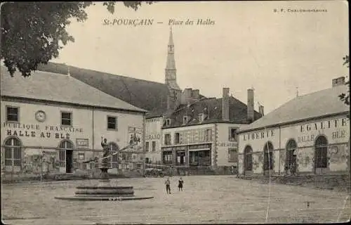 Ak Saint Pourçain Allier, Place des Halles