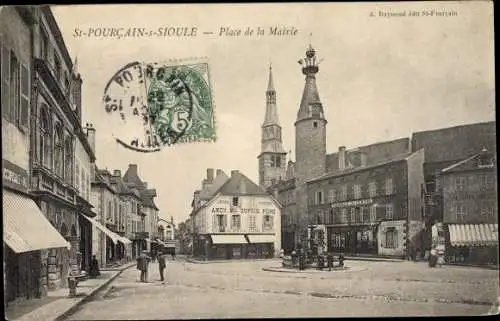 Ak Saint Pourçain sur Sioule Allier, Place de la Mairie