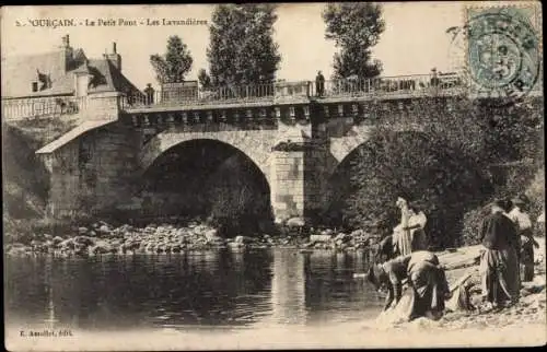 Ak Saint Pourçain Allier, Le Petit Pont, Les Lavandieres