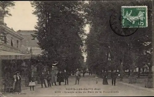 Ak Néris les Bains Allier, Grande allee du Parc de la Promenade