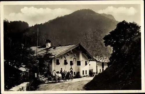 Ak Maulhäusl Bad Reichenhall in Oberbayern, Dorfpartie, Kutsche