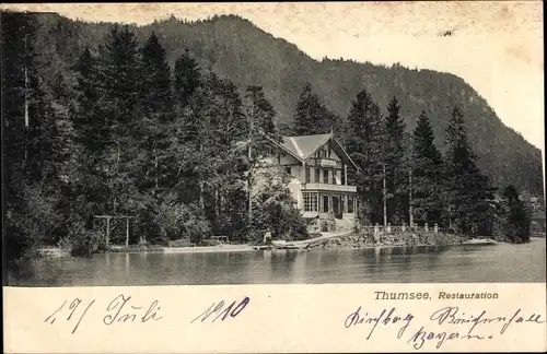 Ak Thumsee Karlstein Bad Reichenhall Oberbayern, Restauration