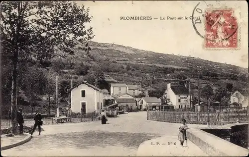 Ak Plombières les Bains Lothringen Vosges, Le Pont sur le Canal