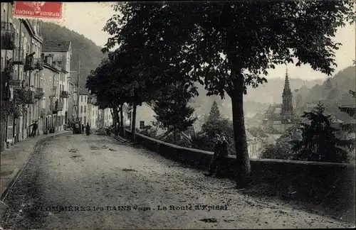 Ak Plombières les Bains Lothringen Vosges, La Route d'Epinal