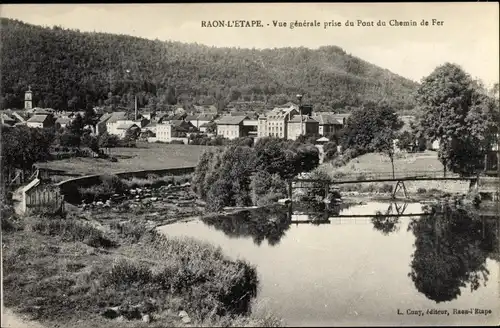 Ak Raon l'Étape Lothringen Vosges, Vue generale prise du Pont du Chemin de Fer