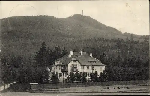 Ak Oybin in der Oberlausitz, Landhaus Heidrich, Aussichtsturm