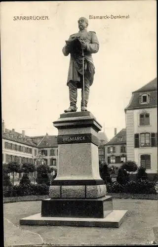 Ak Saarbrücken im Saarland, Bismarck Denkmal
