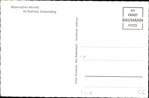 Ak Ruhpolding in Oberbayern, Kronentanz im Kurhaus, Tracht