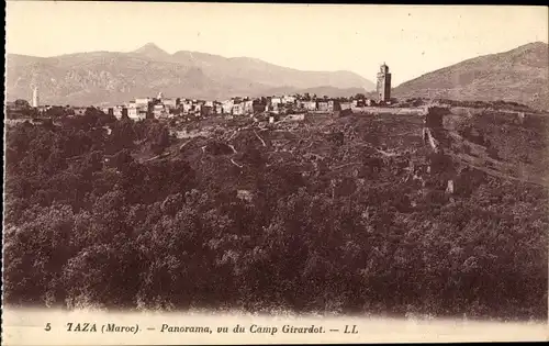 Ak Taza Marokko, Panorama, vu du Camp Girardot