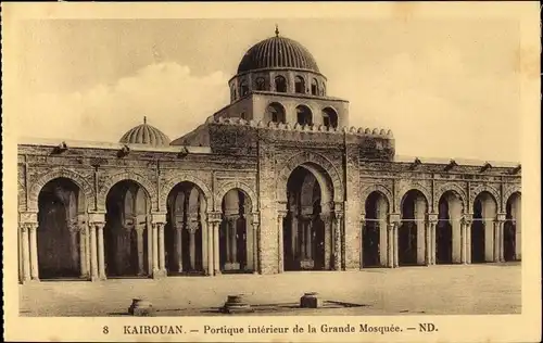 Ak Kairouan Tunesien, Portique interieur de la Grande Mosquee