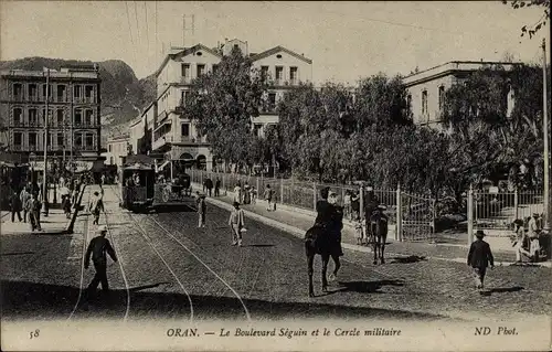 Ak Oran Algerien, Le Boulevard Seguin, Cercle militaire