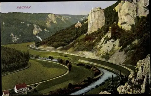Ak Beuron an der Donau Württemberg, Donautal, Felspartie